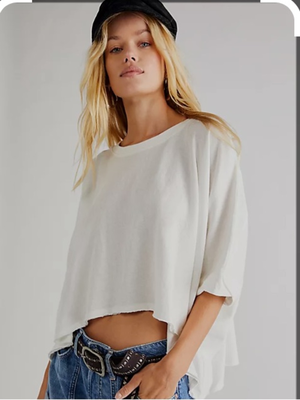 Free People We the Free Cc Ter Women’s Relaxed Drop-Shoulder White Top